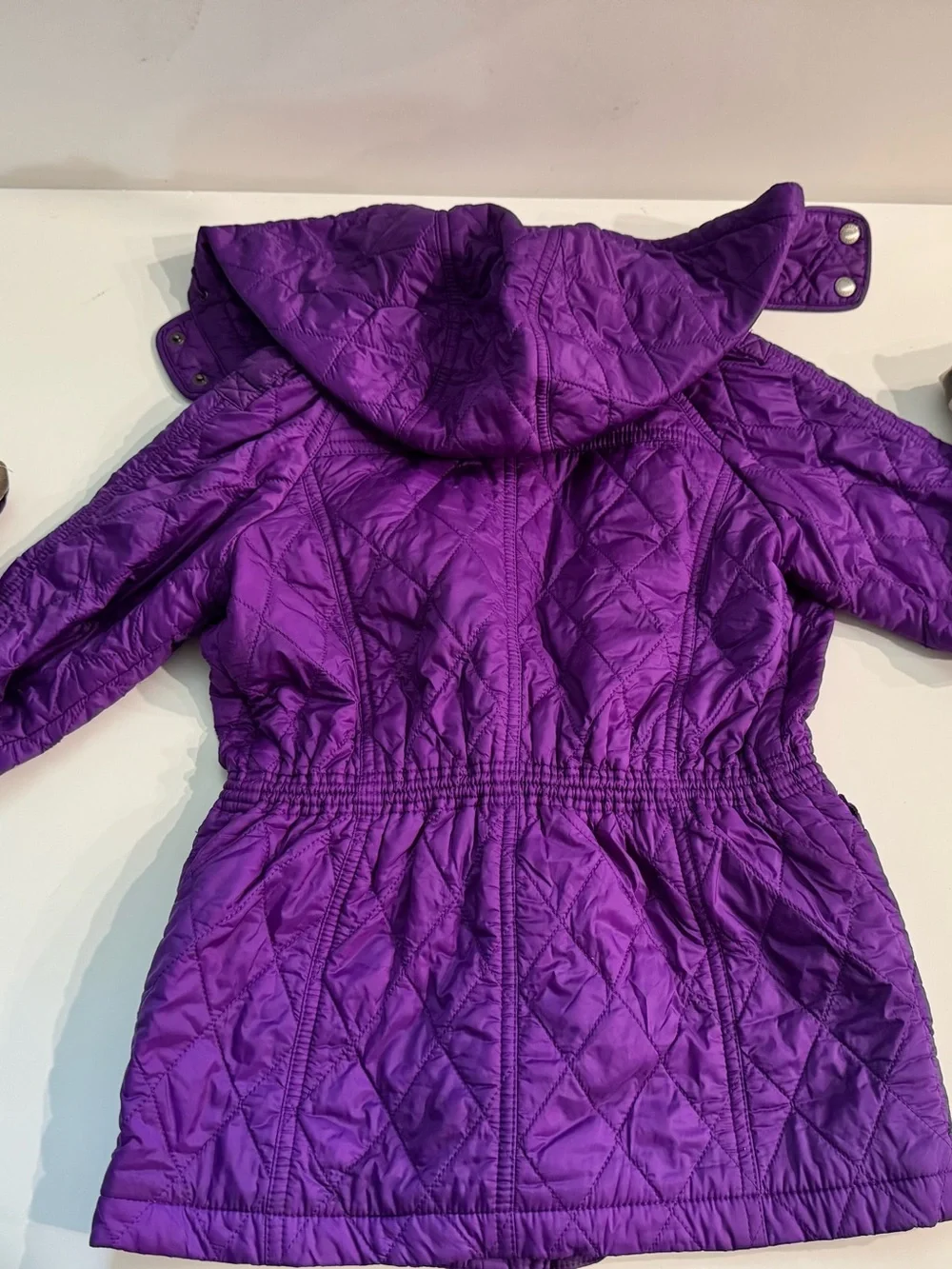 Burberry Purple Quilted Hooded Girls' Puffer Coat
